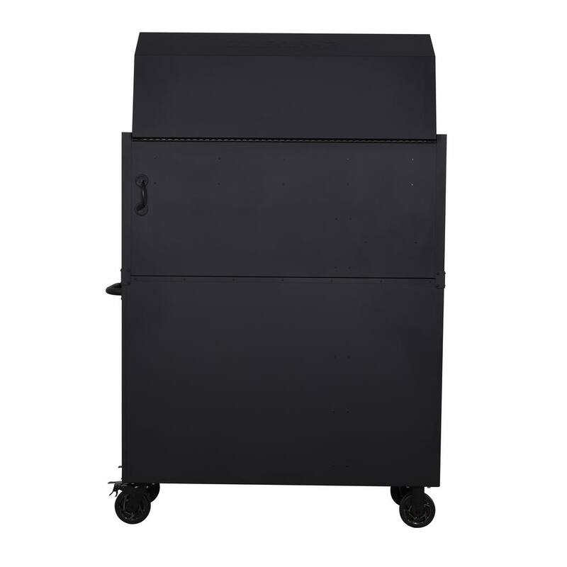 Almacenamiento de herramientas Husky de 52 pulgadas de ancho por 20 pulgadas de profundidad, combinado con cofre de herramientas rodante de servicio pesado en negro mate - H52CH6TR9HDV4
