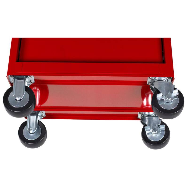 Almacenamiento de herramientas Husky de 27 pulgadas de ancho x 18 pulgadas de profundidad, combo de cofre de herramientas rodante estándar en rojo - H27CH5TR5RED