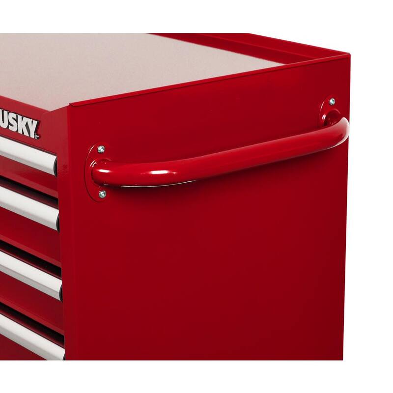 Almacenamiento de herramientas Husky de 27 pulgadas de ancho x 18 pulgadas de profundidad, combo de cofre de herramientas rodante estándar en rojo - H27CH5TR5RED