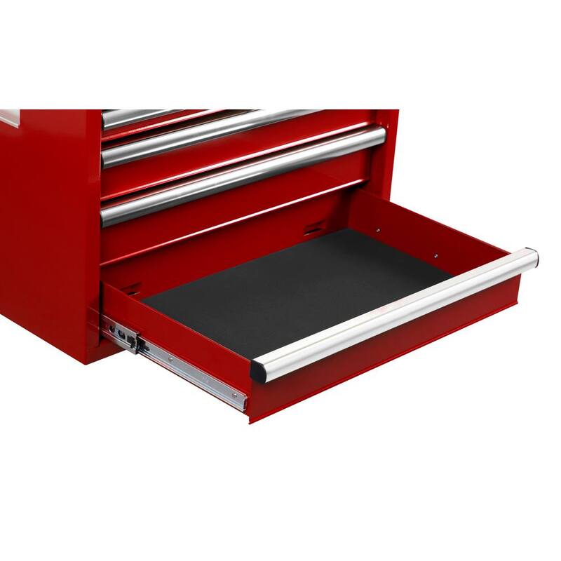 Almacenamiento de herramientas Husky de 27 pulgadas de ancho x 18 pulgadas de profundidad, combo de cofre de herramientas rodante estándar en rojo - H27CH5TR5RED