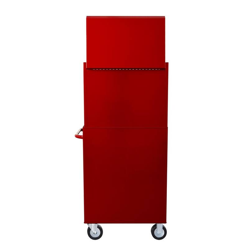 Almacenamiento de herramientas Husky de 27 pulgadas de ancho x 18 pulgadas de profundidad, combo de cofre de herramientas rodante estándar en rojo - H27CH5TR5RED