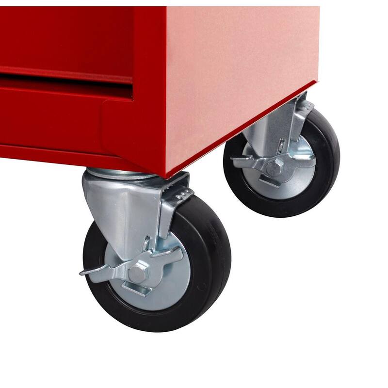 Almacenamiento de herramientas Husky de 27 pulgadas de ancho x 18 pulgadas de profundidad, combo de cofre de herramientas rodante estándar en rojo - H27CH5TR5RED