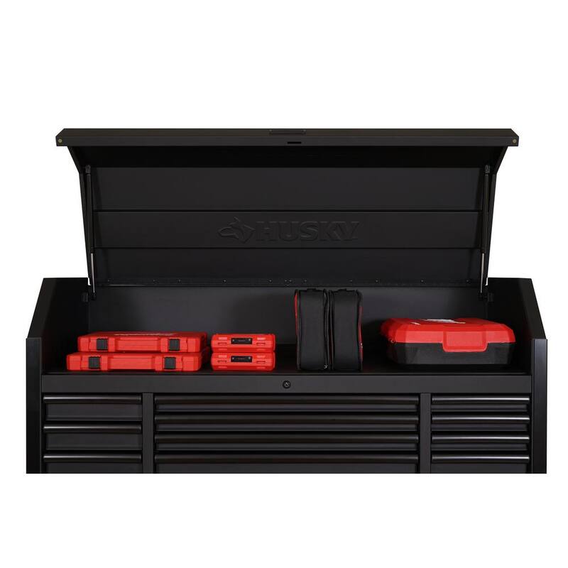 Tórax de herramientas rodante de combinación de 23 cajones de alta resistencia de 56 pulgadas de ancho x 22 pulgadas de profundidad con gabinete superior en negro mate - HOTC5623BB2S