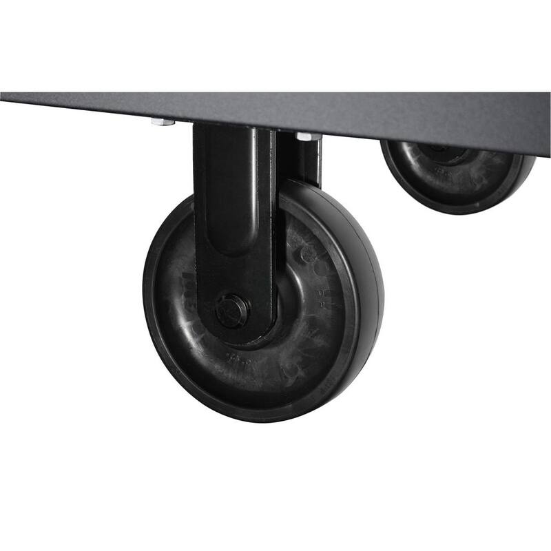 Banco de trabajo móvil Husky de 62 pulgadas x 24 pulgadas con 10 cajones y parte superior de acero inoxidable, combinado con gabinete superior y 2 armarios laterales altos en negro mate - HOGSC010BB1S