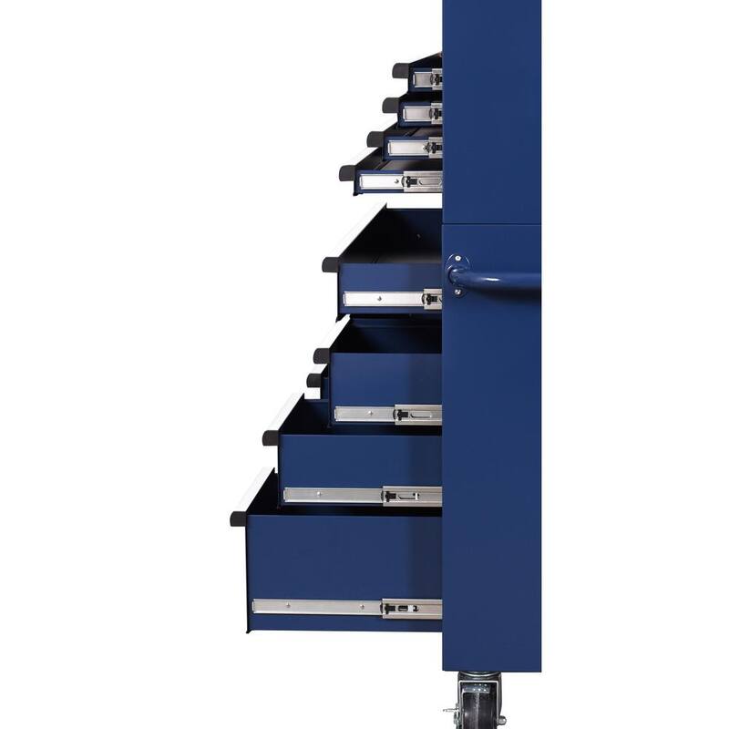 Cofre de herramientas rodante azul de 12 cajones de trabajo pesado estándar Husky de 42 pulgadas x 18 pulgadas - H42CH4TR8BLU