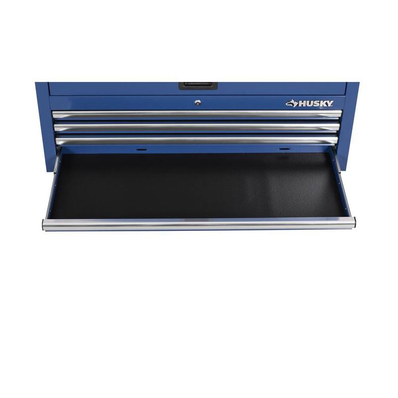 Cofre de herramientas rodante azul de 12 cajones de trabajo pesado estándar Husky de 42 pulgadas x 18 pulgadas - H42CH4TR8BLU
