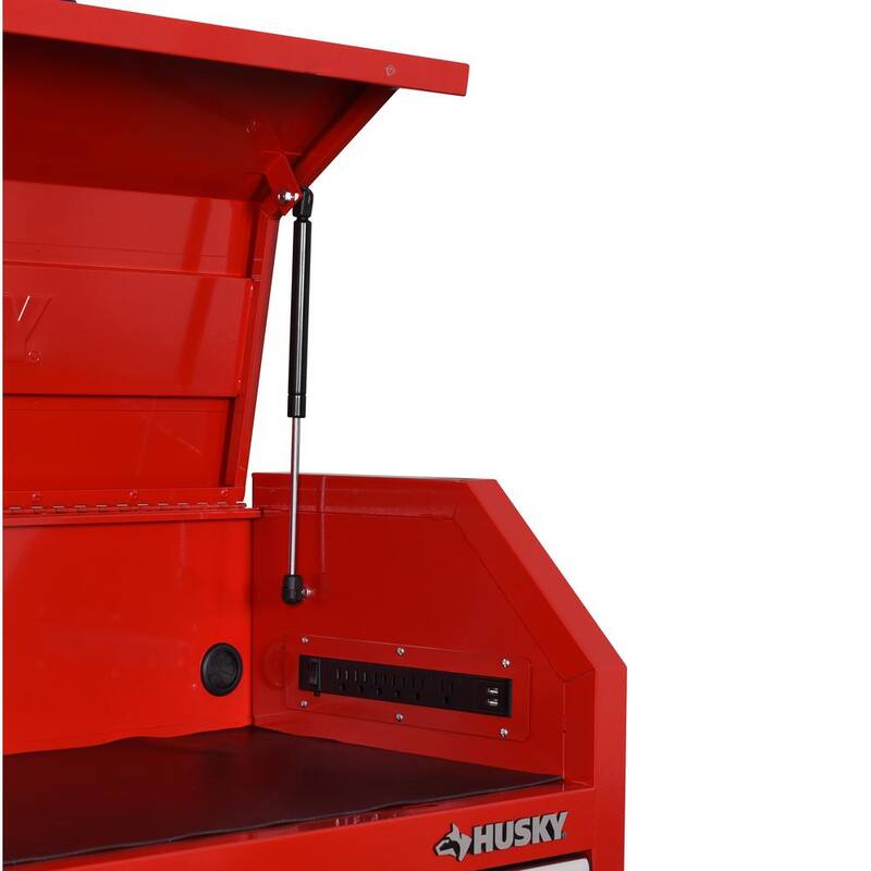 Cofre de herramientas rodante Husky Standard Duty de 42 pulgadas x 18 pulgadas con 12 cajones - Rojo