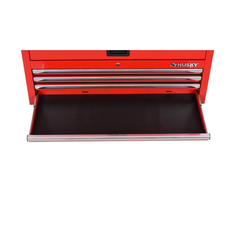 Cofre de herramientas rodante Husky Standard Duty de 42 pulgadas x 18 pulgadas con 12 cajones - Rojo