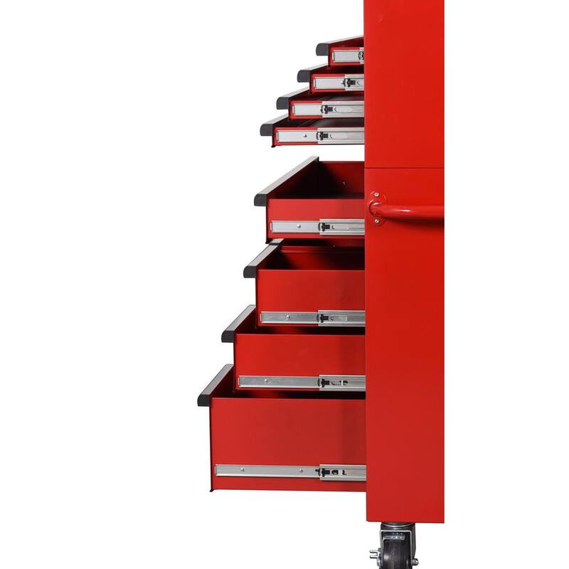 Cofre de herramientas rodante Husky Standard Duty de 42 pulgadas x 18 pulgadas con 12 cajones - Rojo