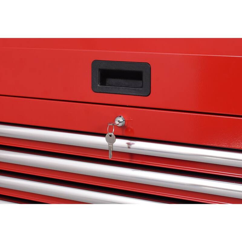 Cofre de herramientas rodante Husky Standard Duty de 42 pulgadas x 18 pulgadas con 12 cajones - Rojo