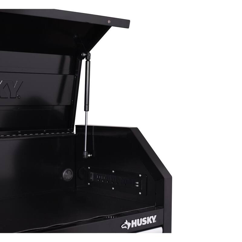 Almacenamiento de herramientas Husky 42 pulgadas de ancho x 18 pulgadas de profundidad, combo de cofre de herramientas negro de deber estándar - H42CH4TR8BLK