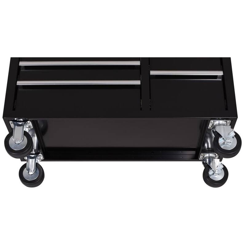 Almacenamiento de herramientas Husky 42 pulgadas de ancho x 18 pulgadas de profundidad, combo de cofre de herramientas negro de deber estándar - H42CH4TR8BLK