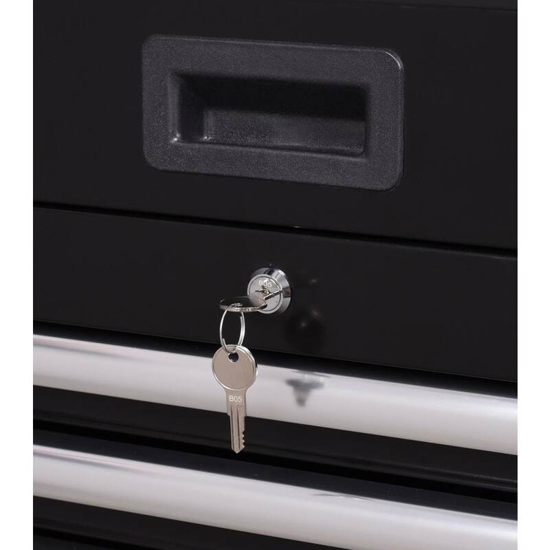 Almacenamiento de herramientas Husky 42 pulgadas de ancho x 18 pulgadas de profundidad, combo de cofre de herramientas negro de deber estándar - H42CH4TR8BLK