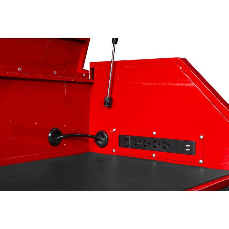 Husky 36 pulgadas de ancho x 18 pulgadas de profundidad 12 cajones Brillo Rojo Cofre y Gabinete Rodante de Herramientas Combo - UACT-H-360121