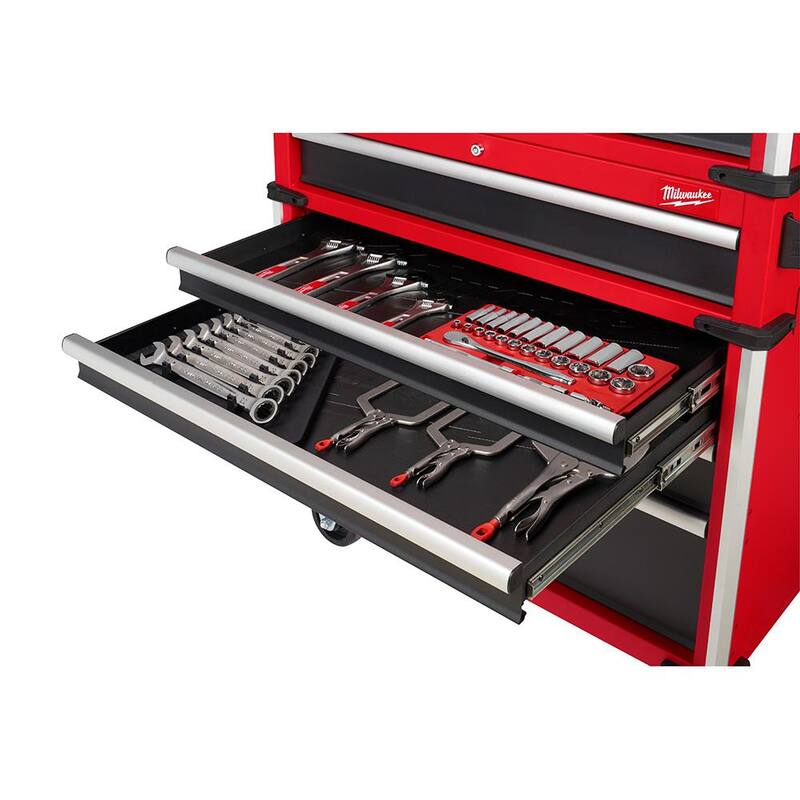 Milwaukee Gran capacidad 36 pulgadas de ancho x 22 pulgadas de profundidad 12 cajones carro de herramientas y gabinete de rodillos Combo - 48-22-8536