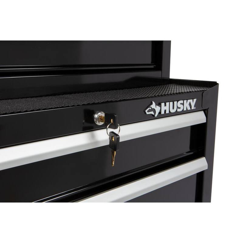 Gabinete de herramientas rodante estándar de 4 cajones, de deber estándar, en color negro brillante de 26.5 pulgadas de ancho por 18 pulgadas de profundidad - HKST98066BK