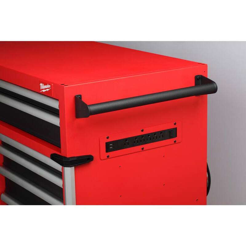 Milwaukee Gabinete de herramientas rodante de 10 cajones de alta capacidad de 56 pulgadas de ancho por 22 pulgadas de profundidad - 48-22-8557M