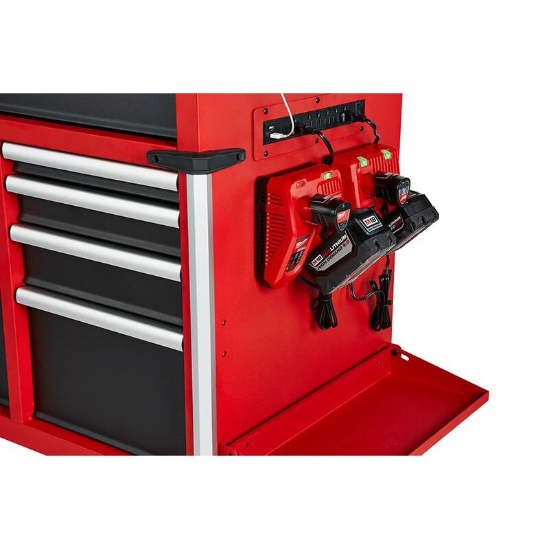 Milwaukee Gabinete de herramientas rodante de 10 cajones de alta capacidad de 56 pulgadas de ancho por 22 pulgadas de profundidad - 48-22-8557M
