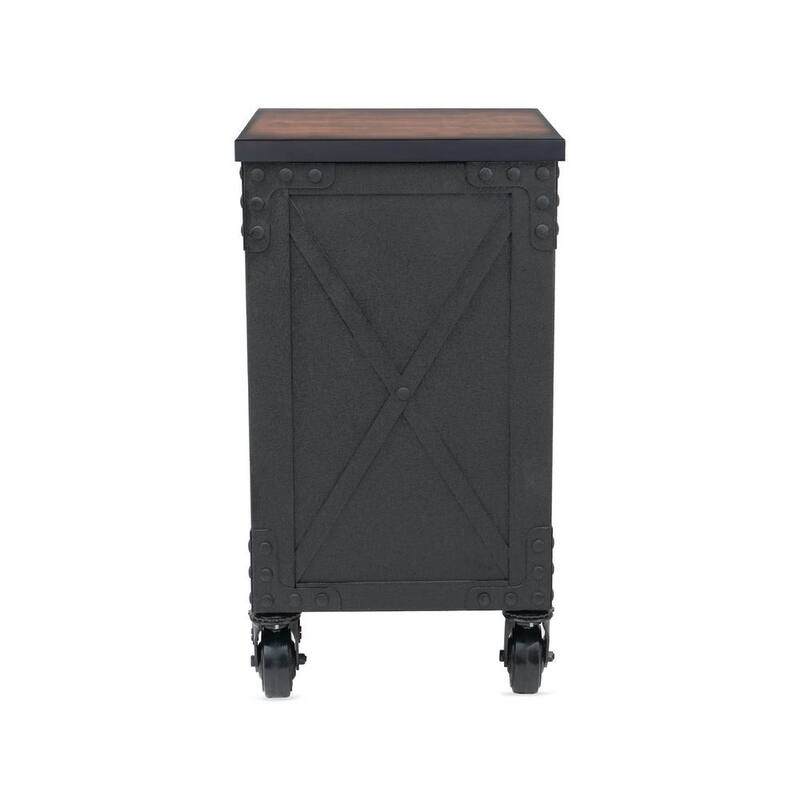Gabinete rodante de cajones con cubierta de madera de 5 cajones de 36 pulgadas de ancho por 20 pulgadas de profundidad - 68006