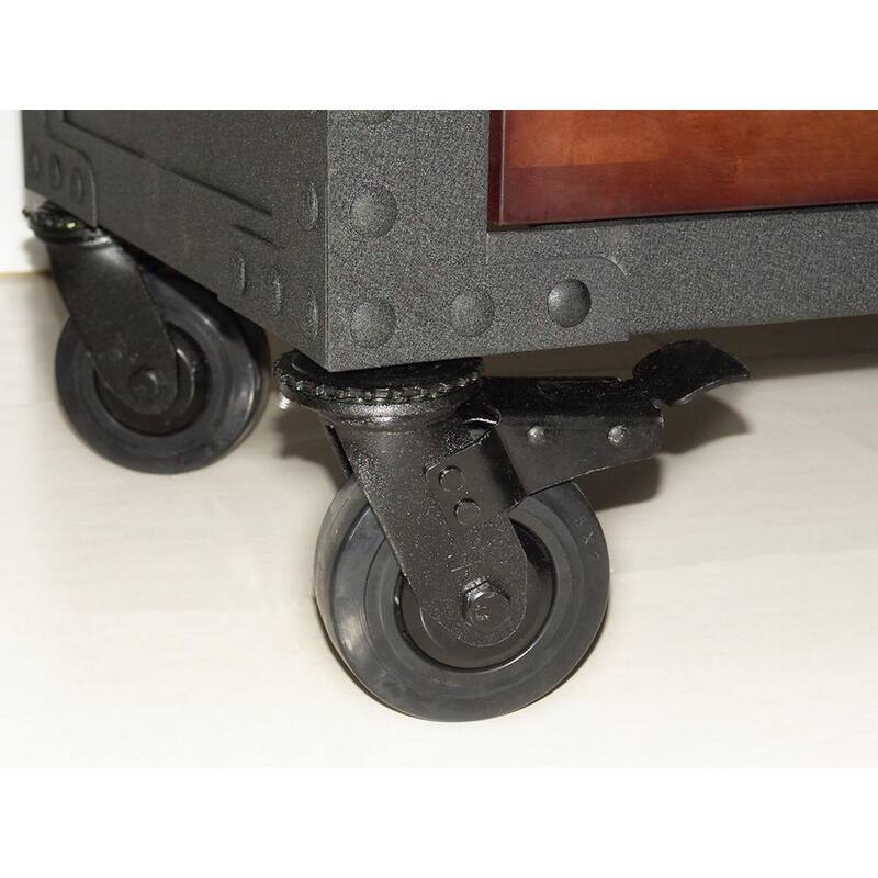 Gabinete rodante de cajones con cubierta de madera de 5 cajones de 36 pulgadas de ancho por 20 pulgadas de profundidad - 68006