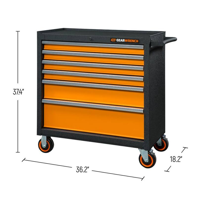 Gabinete de herramientas rodante de la serie GSX de 6 cajones de 36 pulgadas de ancho x 18 pulgadas de profundidad - 83243