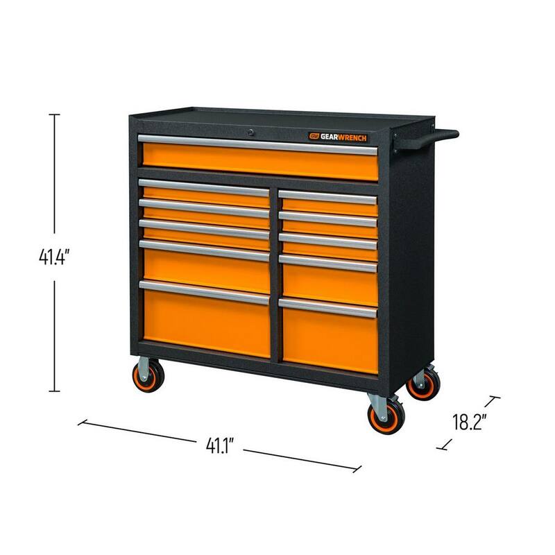 Gabinete de herramientas rodante de la serie GSX de 41 pulgadas de ancho x 18 pulgadas de profundidad con 11 cajones - 83245