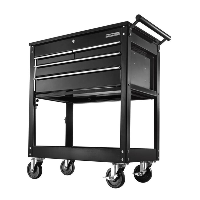 OLYMPIA 30 pulgadas de ancho x 18 pulgadas de profundidad, gabinete de herramientas con 4 cajones y ruedas en color negro - 410-141-0111
