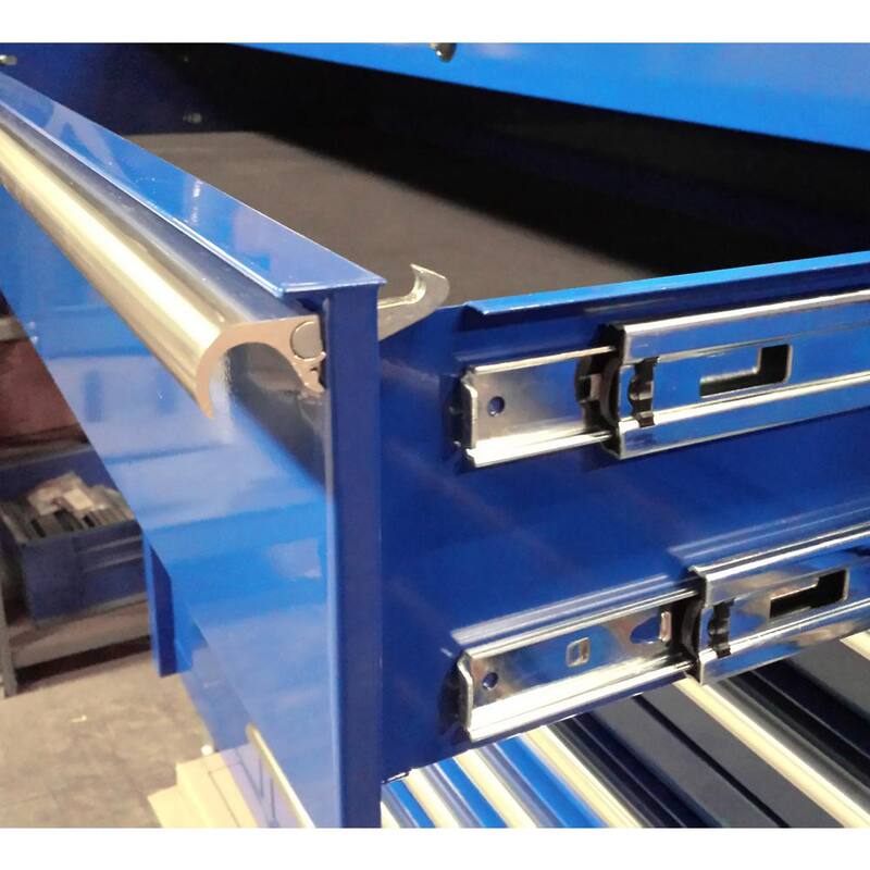 Herramientas Extreme Serie THD 55 in. W x 21 in. D 12-Drawer Gabinete de Ruedas para Herramientas en Azul - THD552112RCBL