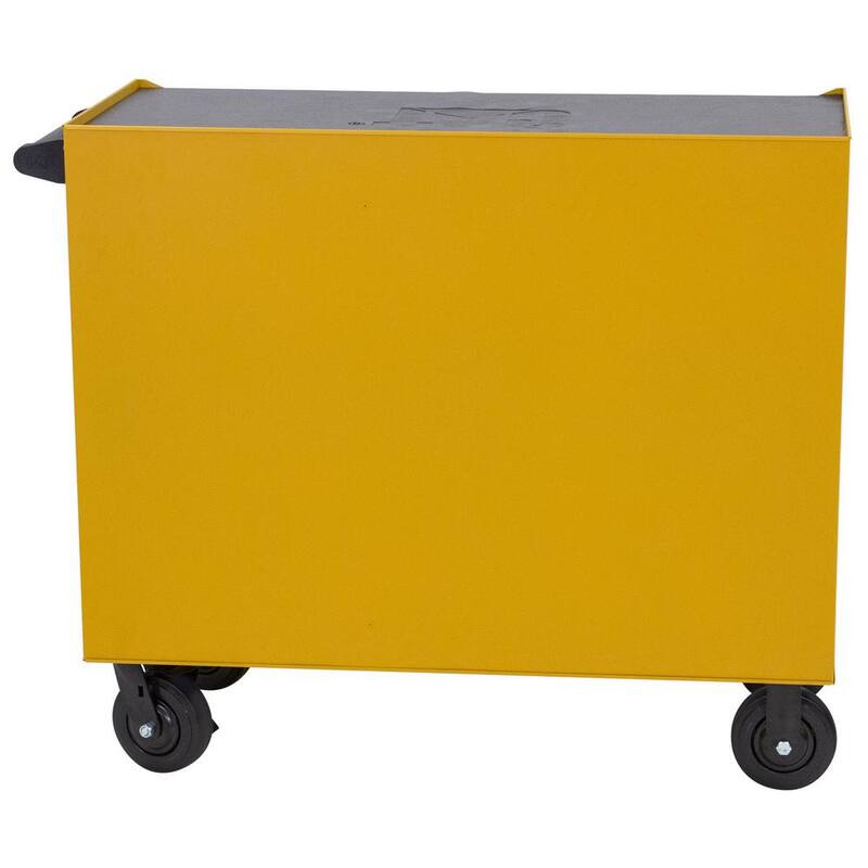 Gabinete para herramientas rodante CAT de acero calibre 16 amarillo de 41 pulgadas de ancho x 18 pulgadas de profundidad con sistema de cerradura con llave de 10 gavetas resistente. - CT1BYR