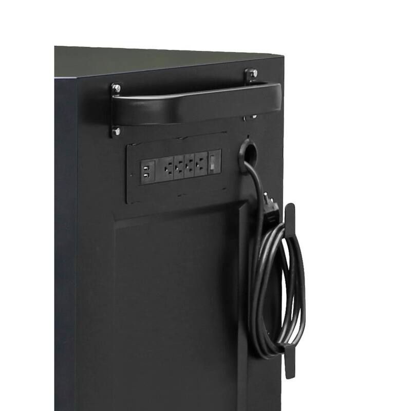 Montezuma 56 pulgadas de ancho x 24 pulgadas de profundidad 11-Cajón Gabinete de rodillos para herramientas con salidas de corriente y USB en negro y azul - BKM562411TC