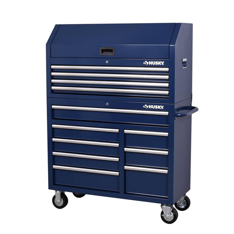 Gabinete de herramientas rodante Husky Standard Duty de 42 pulgadas con 8 cajones en color azul - H42TR8BLU