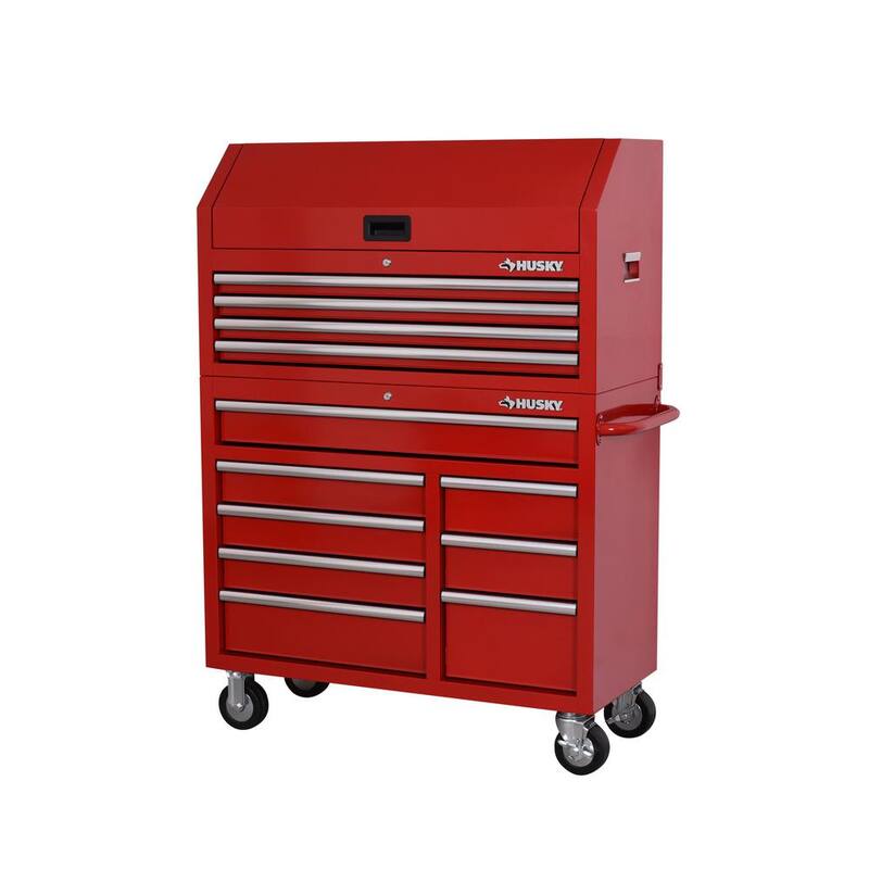 Gabinete para herramientas rodante rojo de 42 pulgadas con 8 cajones de servicio estándar Husky - H42TR8RED.