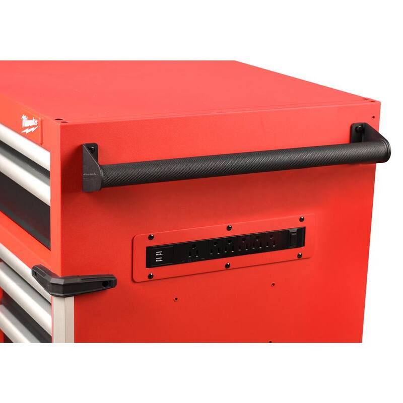 Almacenamiento de herramientas de gran capacidad de Milwaukee 41 pulgadas de ancho x 22 pulgadas de profundidad - cofre de herramientas con rodillos 48-22-8548