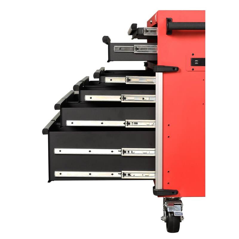 Almacenamiento de herramientas de gran capacidad de Milwaukee 41 pulgadas de ancho x 22 pulgadas de profundidad - cofre de herramientas con rodillos 48-22-8548