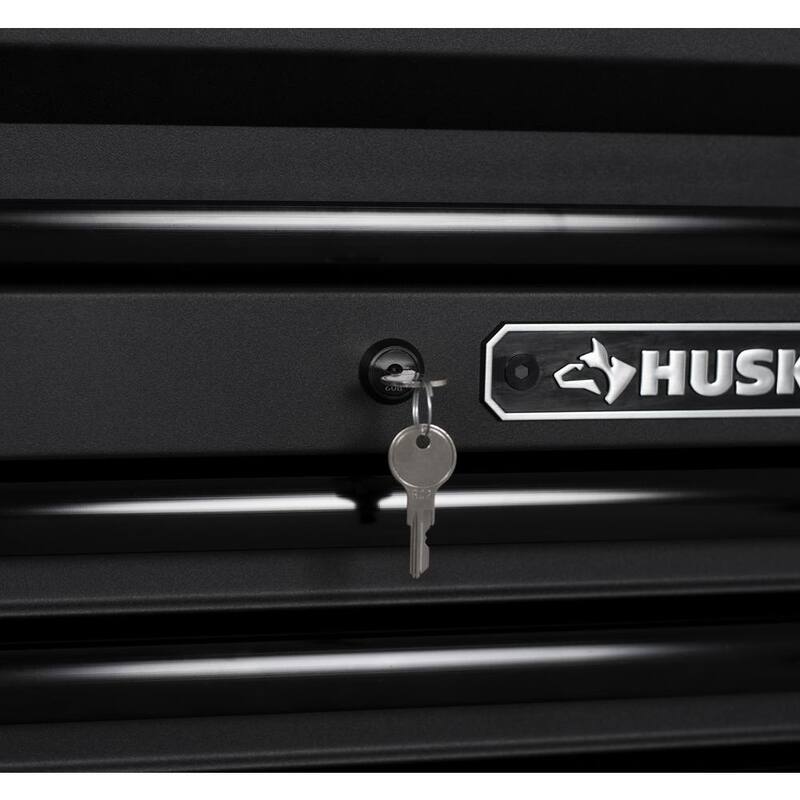 Almacenamiento de herramientas Husky 72 pulgadas de ancho x 23 pulgadas de profundidad, cofre de herramientas superior resistente en negro mate - H72CH9HD