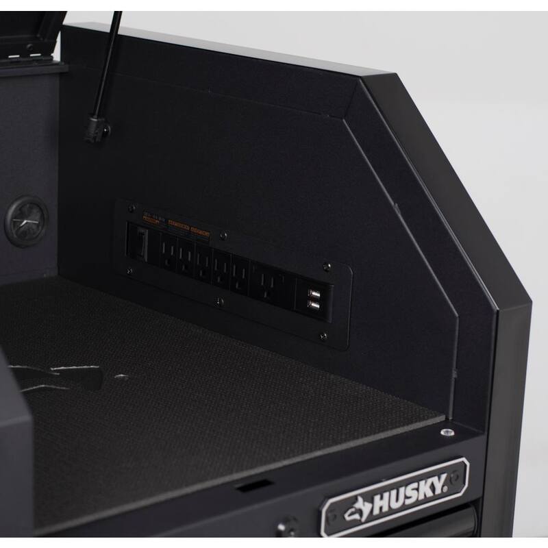 Almacenamiento de herramientas Husky 72 pulgadas de ancho x 23 pulgadas de profundidad, cofre de herramientas superior resistente en negro mate - H72CH9HD