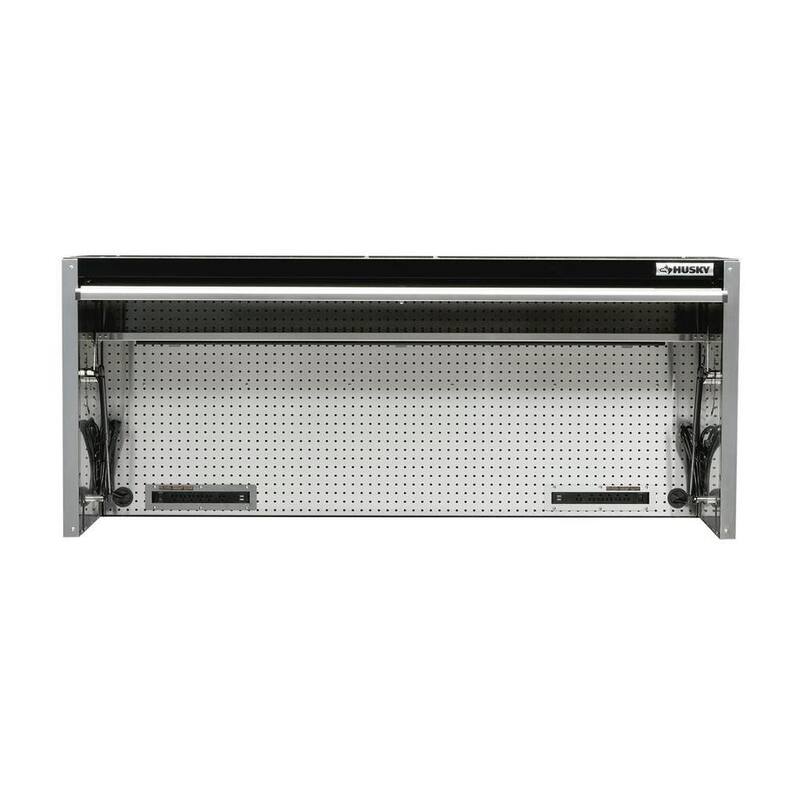Husky 72 pulgadas de ancho x 25 pulgadas de profundidad Gabinete de almacenamiento de banco de trabajo resistente para herramientas - HPRO72HUTCHBLK