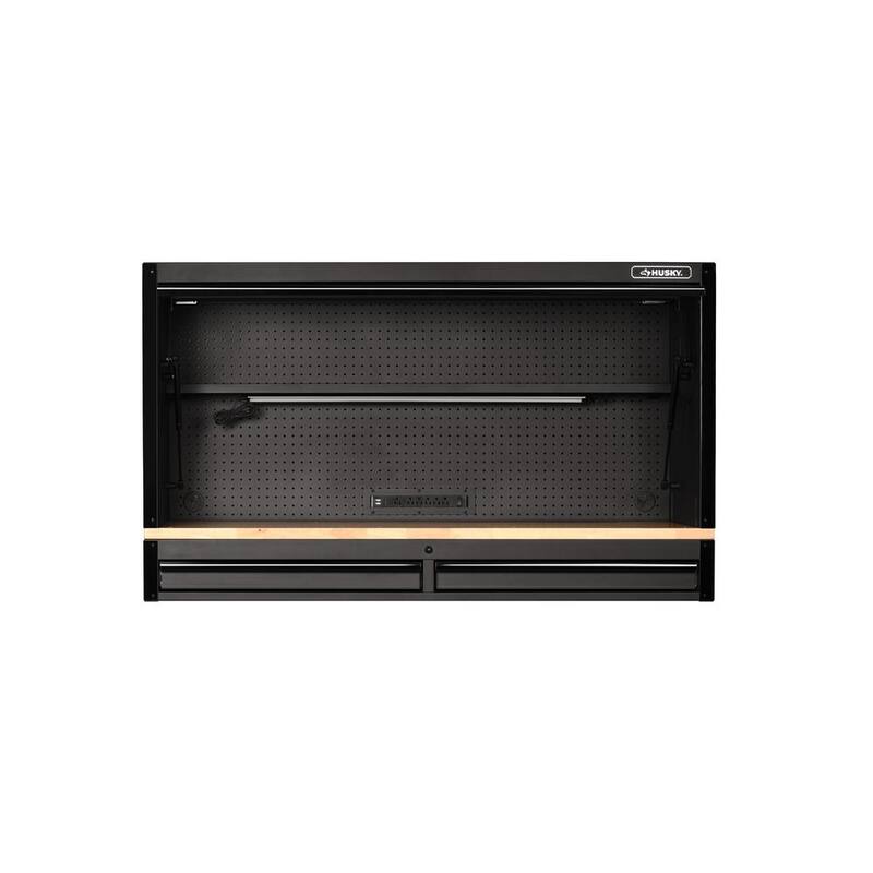 Almacenamiento de herramientas Husky de 61 pulgadas de ancho x 23 pulgadas de profundidad, cofre de herramientas superior resistente con elevador - 61HUTCH