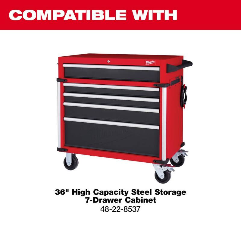 Almacenamiento de herramientas Milwaukee de 36 pulgadas de ancho x 22 pulgadas de profundidad, cofre superior de alta capacidad para herramientas - 48-22-8538