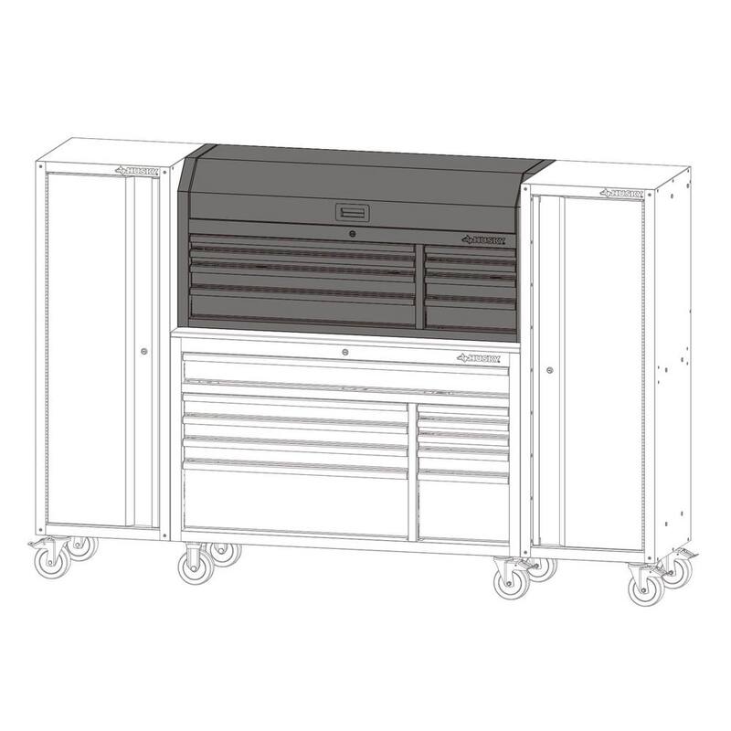 Almacenamiento de herramientas modular Husky de 52 pulgadas de ancho x 16 pulgadas de profundidad con cajón estándar negro en la parte superior - H52CH8MOD