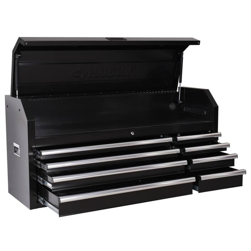 Almacenamiento de herramientas modular Husky de 52 pulgadas de ancho x 16 pulgadas de profundidad con cajón estándar negro en la parte superior - H52CH8MOD