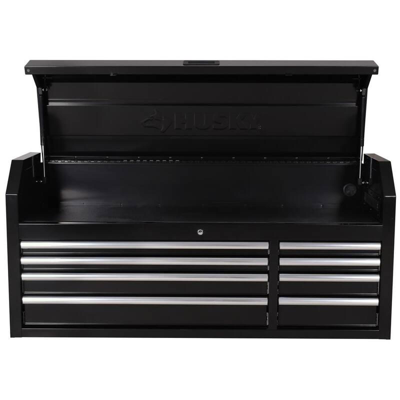 Almacenamiento de herramientas modular Husky de 52 pulgadas de ancho x 16 pulgadas de profundidad con cajón estándar negro en la parte superior - H52CH8MOD