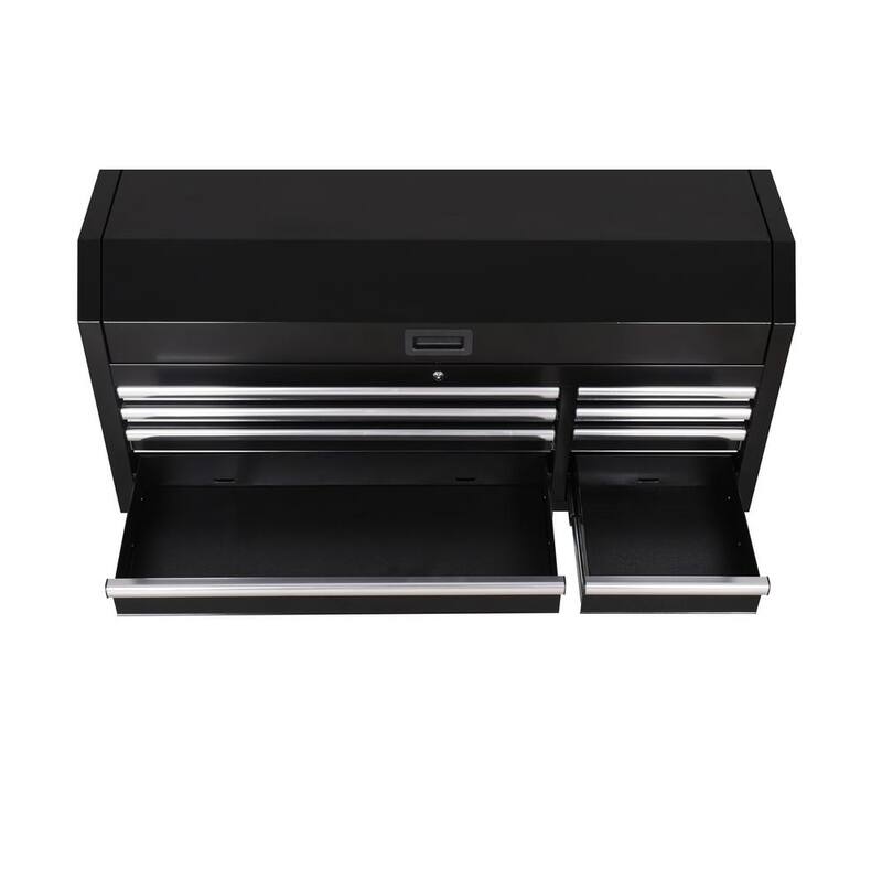 Almacenamiento de herramientas modular Husky de 52 pulgadas de ancho x 16 pulgadas de profundidad con cajón estándar negro en la parte superior - H52CH8MOD