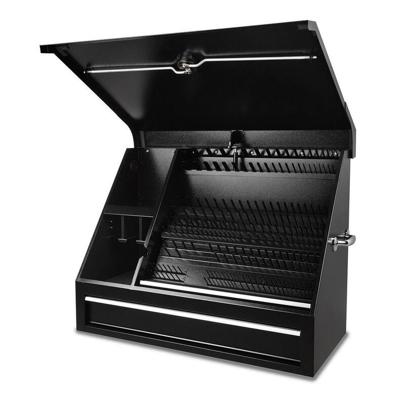 Montezuma 37 pulgadas de ancho x 18 pulgadas de profundidad 1 cajón Caja de herramientas portátil de acero negro para tiendas Triángulo para llaves, llaves y destornilladores - SB360DB