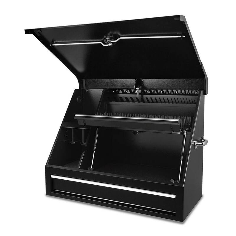 Montezuma 37 pulgadas de ancho x 18 pulgadas de profundidad 1 cajón Caja de herramientas portátil de acero negro para tiendas Triángulo para llaves, llaves y destornilladores - SB360DB