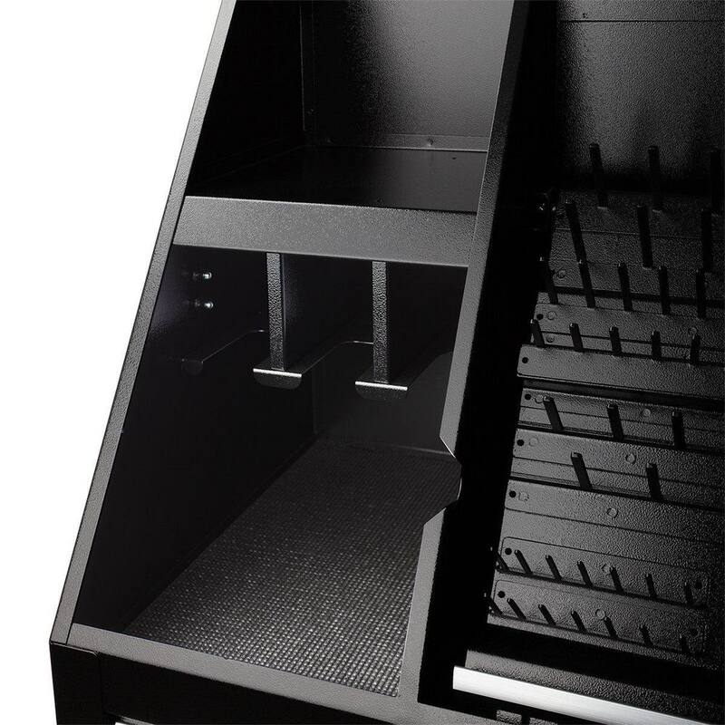 Montezuma 37 pulgadas de ancho x 18 pulgadas de profundidad 1 cajón Caja de herramientas portátil de acero negro para tiendas Triángulo para llaves, llaves y destornilladores - SB360DB
