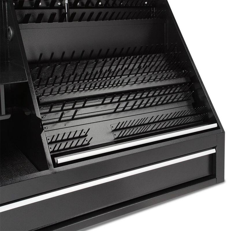 Montezuma 37 pulgadas de ancho x 18 pulgadas de profundidad 1 cajón Caja de herramientas portátil de acero negro para tiendas Triángulo para llaves, llaves y destornilladores - SB360DB