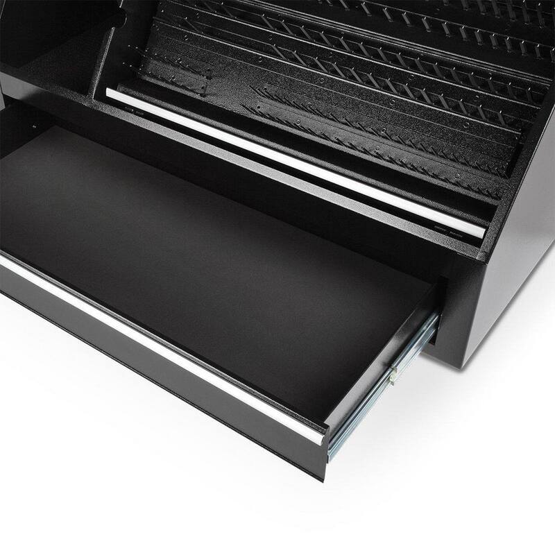 Montezuma 37 pulgadas de ancho x 18 pulgadas de profundidad 1 cajón Caja de herramientas portátil de acero negro para tiendas Triángulo para llaves, llaves y destornilladores - SB360DB