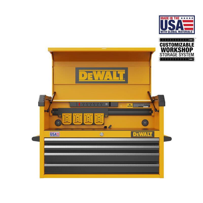 Gabinete de herramientas superior de 4 cajones DEWALT 37 in. W x 19 in. D - DWST37041