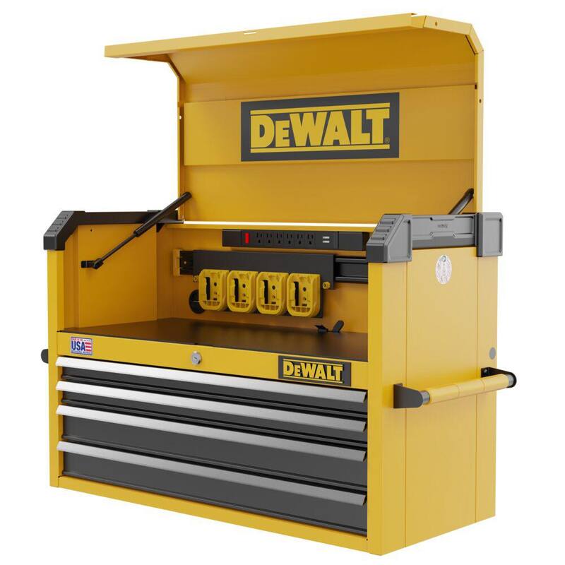 Gabinete de herramientas superior de 4 cajones DEWALT 37 in. W x 19 in. D - DWST37041